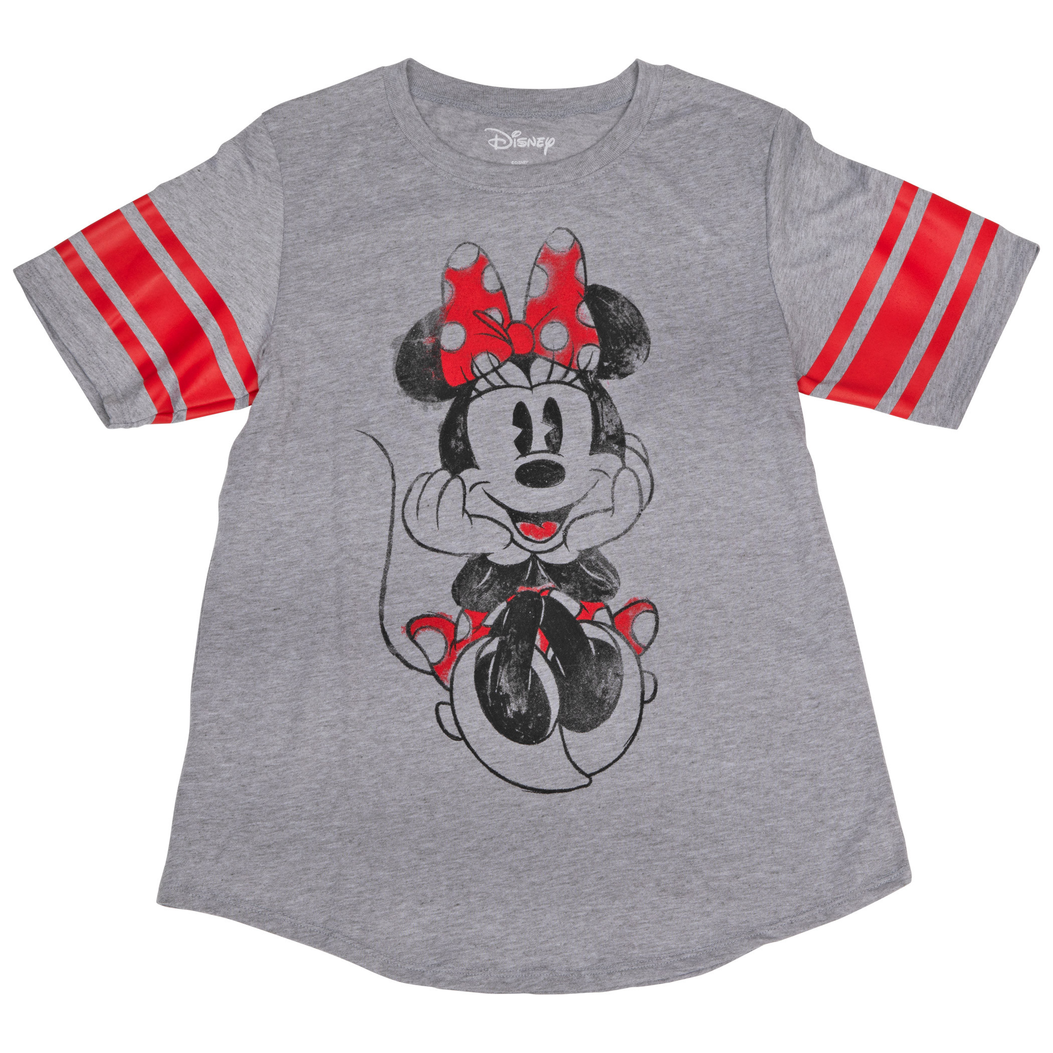 Disney Minnie Mouse Women's Striped Football T-Shirt